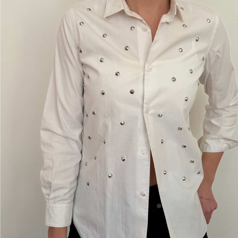 Comme des garçons x Junya Watanabe White Embellished Button-Down Shirt